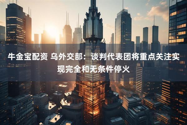 牛金宝配资 乌外交部：谈判代表团将重点关注实现完全和无条件停火